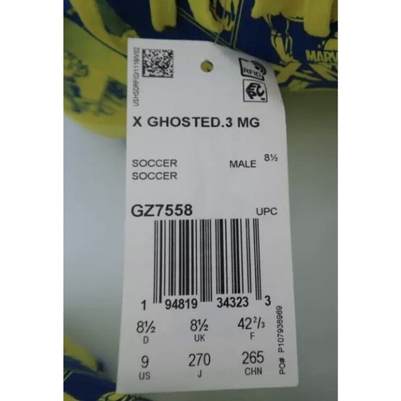 adidas x Cyclops Marvel Soccer Cleats X GHOSTED MG GZ7558 Mens 9 NEW - Picture 10 of 13